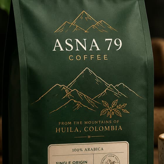 The ASNA 79 forest green coffee bag